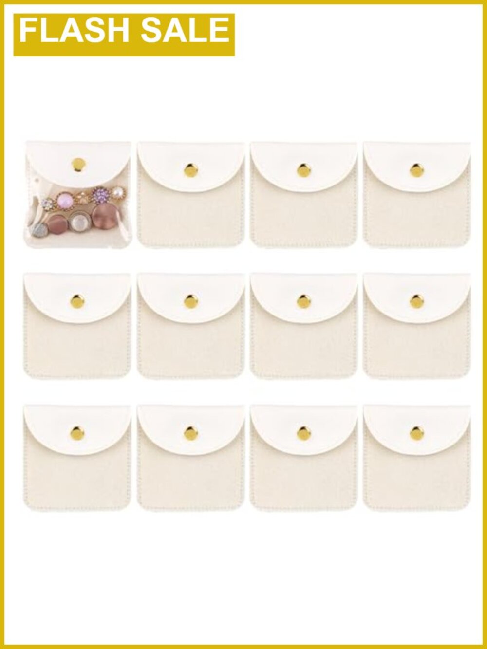 12 Pack Clear Jewelry Pouches Mini Leather Storage Bags for Earrings Necklaces
